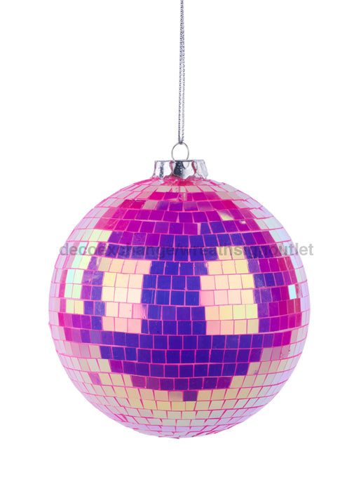 120Mm Irid Mirror Ball Ornament Pink XJ717822 Attachment