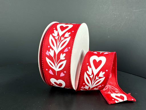 Rd Stn/Wht-Pnk Flwr Hrts, 1.5"X10Y 12611-09-12 - DecoExchange®