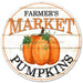 12’’Dia Farmer’S Market Pumpkin Sign Black/Orange MD0345 Sign