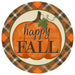 12"Dia Metal Happy Fall/Pumpkin Orange/Brown/Cream/Green MD0431 - DecoExchange