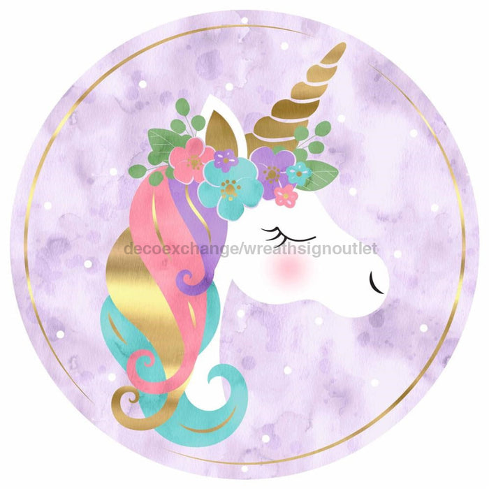 12"Dia Unicorn White/Purple/Pink/Blue/Gold MD0572 - DecoExchange