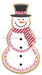 12’’H Metal Snowman Cookie W/Stripe Scarf White/Black/Red/Orange Md1494C1 Sign