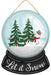12"Hx9"L Let It Snow/Snow Globe Dome Robins Egg/Black/White/Green AP08912 - DecoExchange