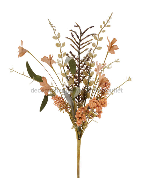 12’’L Fabric Flower/Eva Leaf/Beads Bush Coffee Fh812541 Greenery