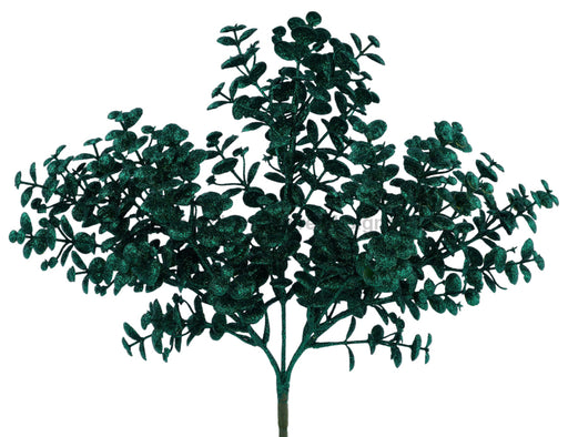 12’’L Glitter Boxwood Bush Hunter Green XS250512 Greenery