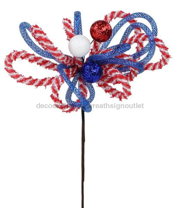 12L Snowdrift/Foil Glitter Ball Pick Red/White/Royal Blue Hj9023