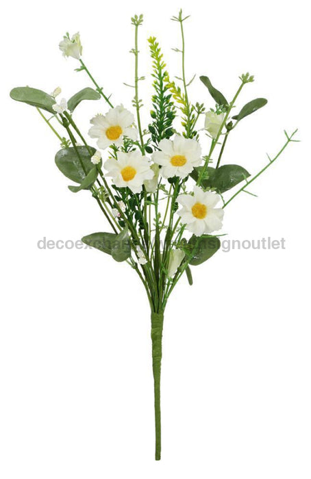 12’’L Spring Daisy/Eucalyptus Pick Ivory/Green Fh7975R3 Greenery