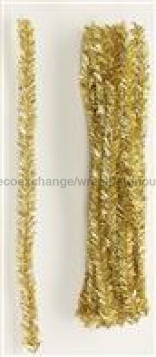 12"L X 20Mm Pencil Tinsel Stem 25Ea/Bg, Metallic Gold MA000108 - DecoExchange