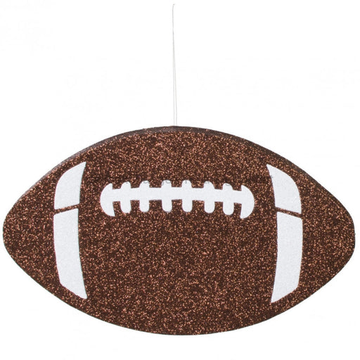 12"L X 7.25"W GLITTER FOOTBALL Brown & White MD027204 - DecoExchange