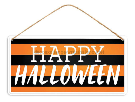 12’Lx6’H Tin Happy Halloween Sign Orange/Black/White Md1242