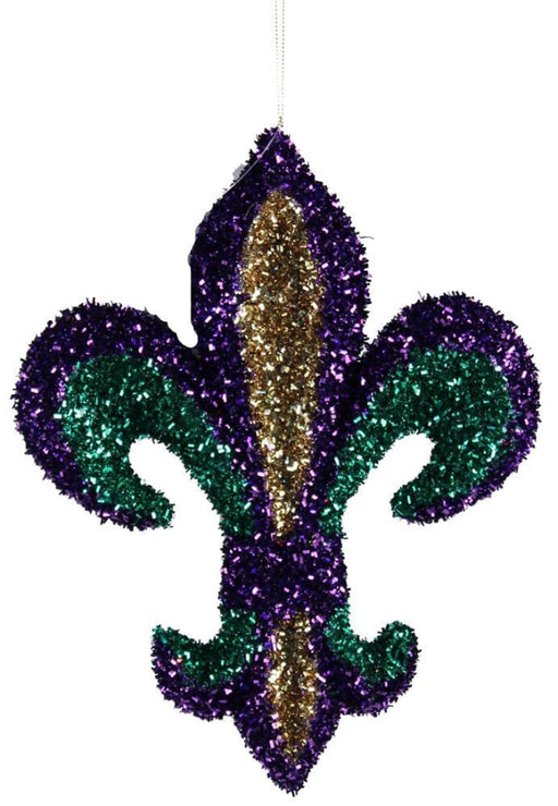 13" V Cut Foil Fleur De Lis W/Hanger Mardi Gras MZ1803TC - DecoExchange