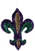 13" V Cut Foil Fleur De Lis W/Hanger Mardi Gras MZ1803TC - DecoExchange