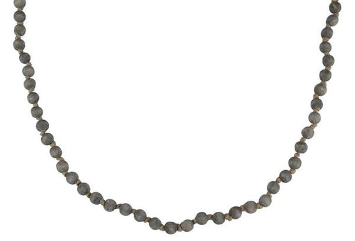 39"L Small Round Wood Bead Garland Grey Wash MZ197932