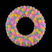 13Dia 4-Color Pompom Wreath Lt Teal/Pink/Ylw/Lvndr My1047Ac