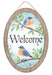 13’’H X 9’’L Welcome W/Blue Birds Sign Pale Blue/Brown/White AP7383 sign