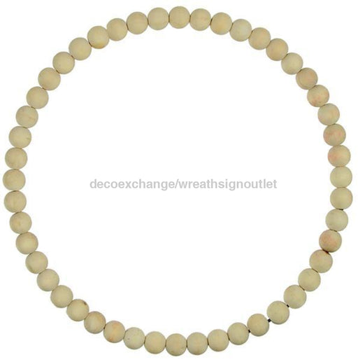 15.5"Dia Wood Bead Wreath W/25Mm Beads Bleached MY102730 - DecoExchange®