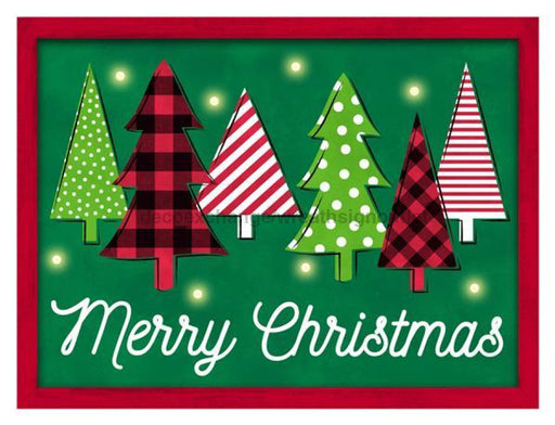 15.75"Lx11.75"H Merry Christmas W/Lights Red/Emerald/Lime/White AS2010 - DecoExchange