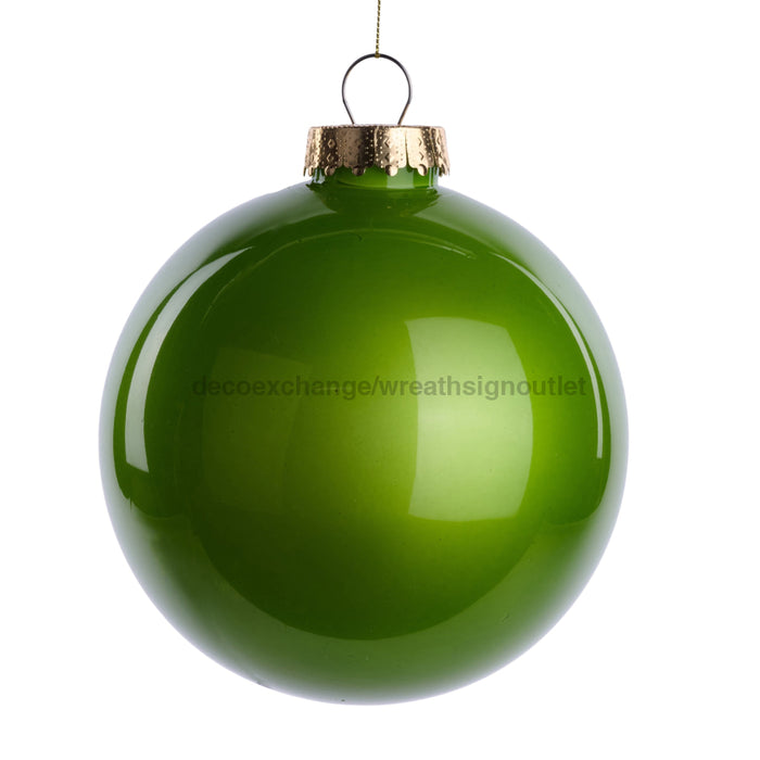 150Mm Dia Lacquer/Glass Look Ornament Lime Green XH966369 - DecoExchange