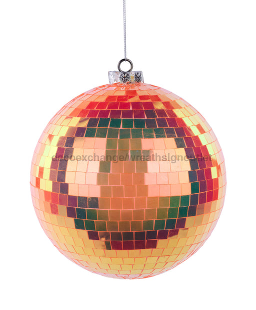 150Mm Irid Mirror Ball Ornament Orange XJ718020 Attachment