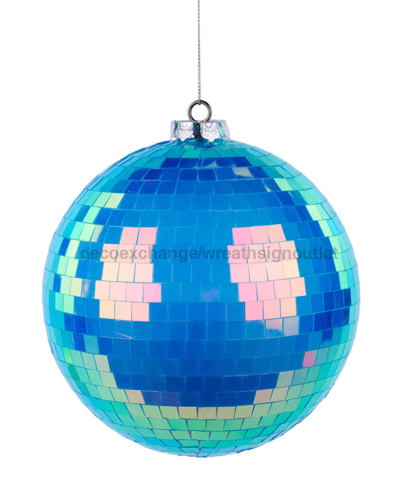 150Mm Irid Mirror Ball Ornament Blue XJ718003 Attachment