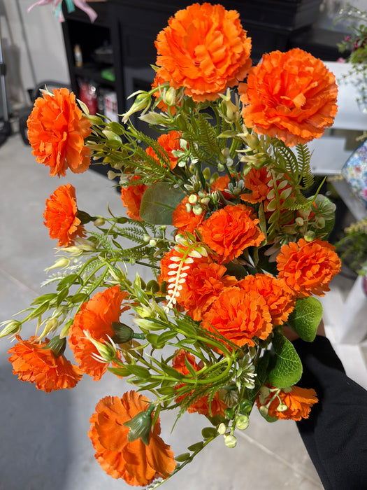 Small Carnation Bush - 9 Stems - Orange - 37387