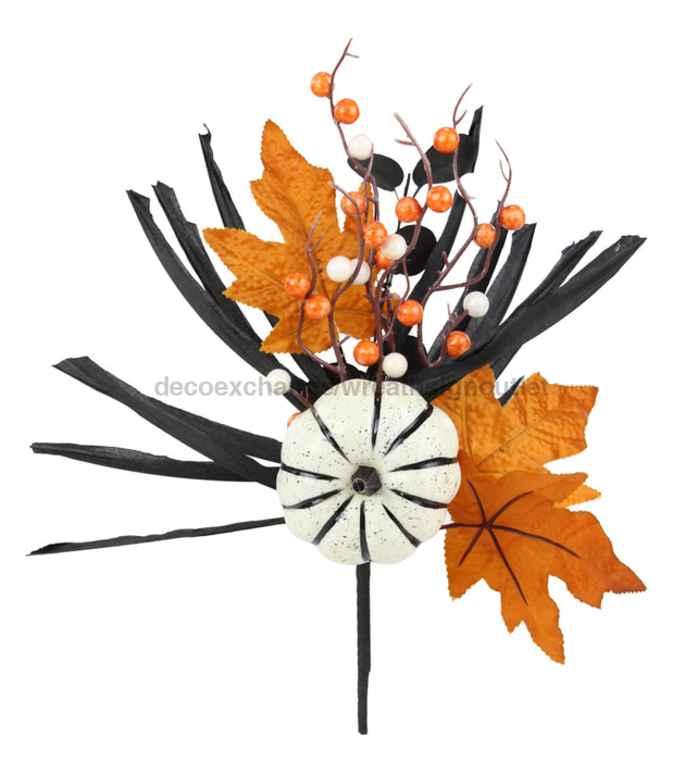 15’L Pumpkin/Berry/Leaf/Grass Pick Orange/Black/White Hh751427