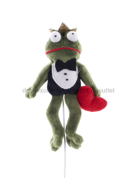 15’’L Velvet/Felt Frog Prince Pick Green/Yellow/Red/Wht/Blk Mn0451 Sign