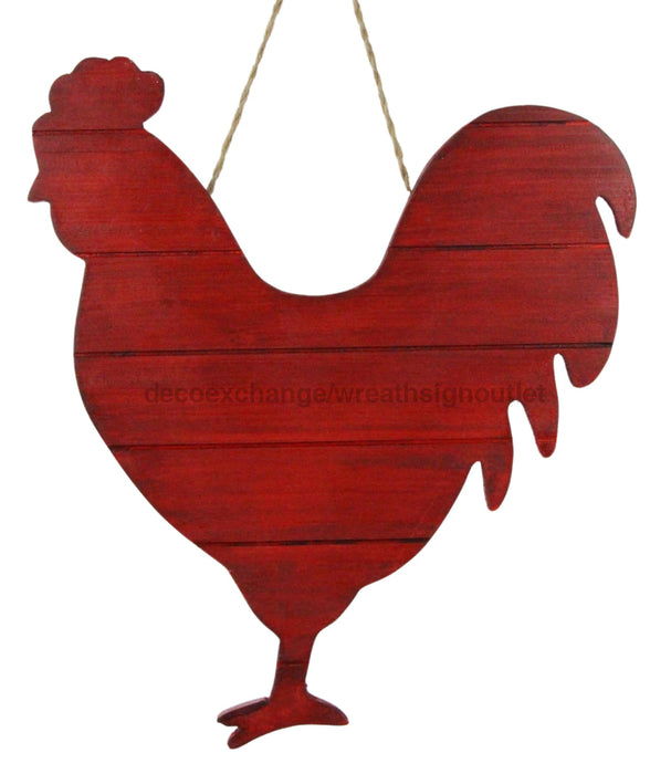 15’’L X 17’’H Shiplap Wood Rooster Antique Red Ms1783T6 Base