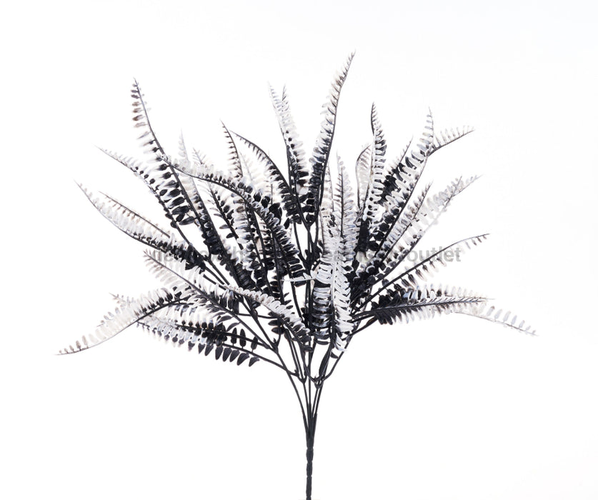 16’’L Fern Bush Black/White HH760450 Greenery