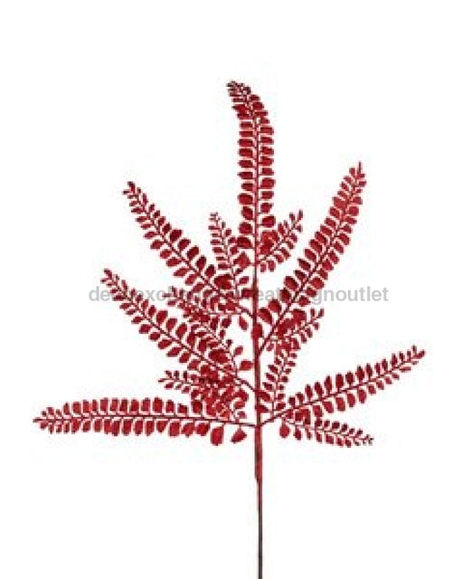 16’L Glitter Fern Spray X6 Laser Red Xs236424 Pick