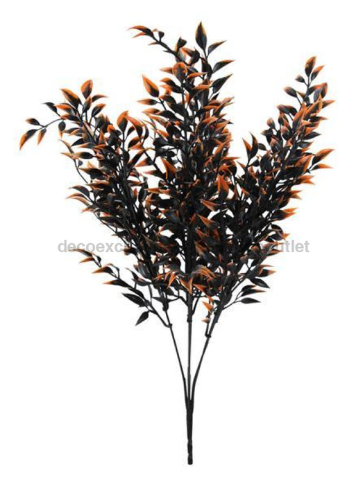 17.25"L 2-Tone Halloween Leaf Bush Black/Orange HH129842 - DecoExchange®