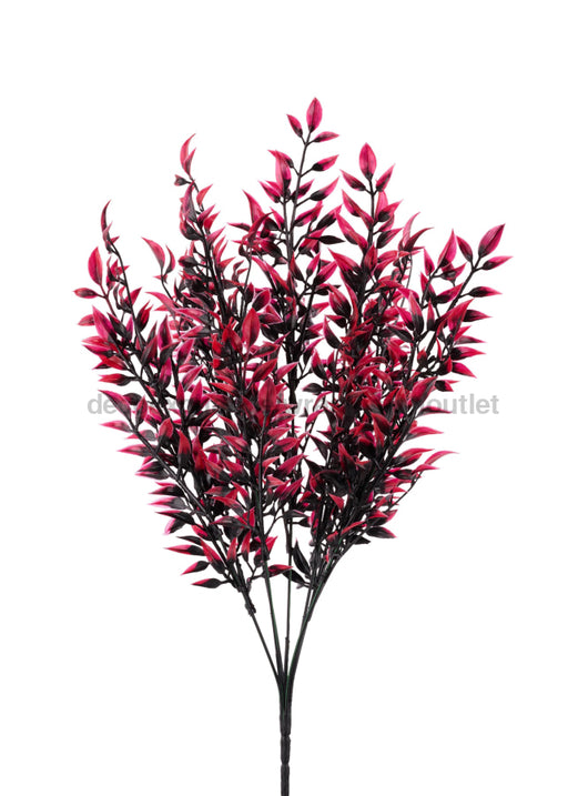 17.25’’L Plastic Leaf Bush X7 Black/Dark Pink Hh129851 New Upload081524 Greenery Allgreenery