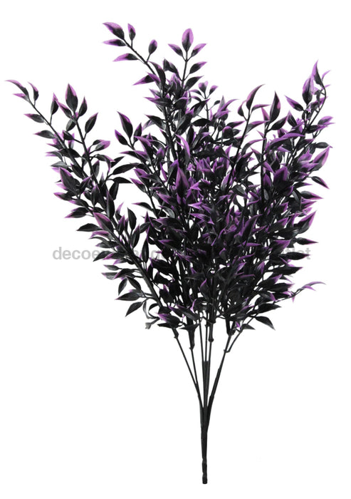 17.25’’L Plastic Leaf Bush X7 Black/Purple Hh129843 New Upload081524 Greenery Allgreenery