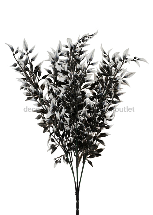 17.25’’L Plastic Leaf Bush X7 Black/White Hh129850 New Upload081524 Greenery Allgreenery
