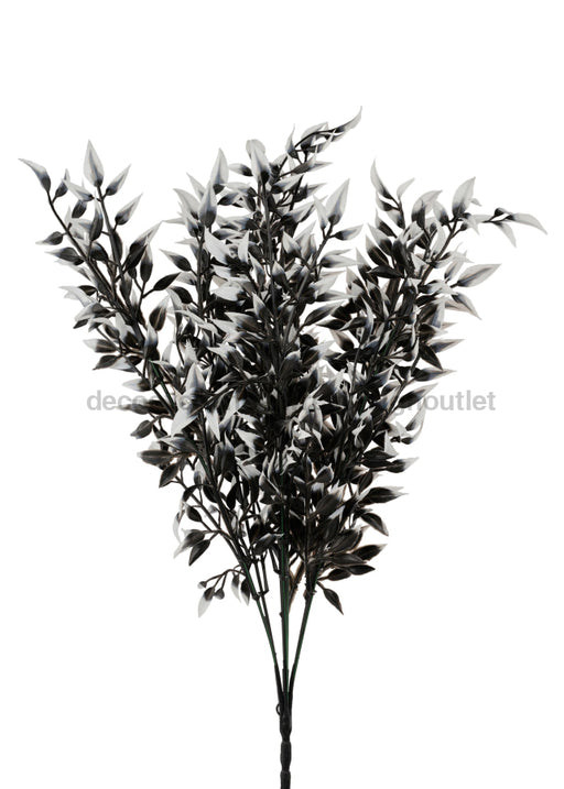 17.25’’L Plastic Leaf Bush X7 Black/White Hh129850 New Upload081524 Greenery Allgreenery