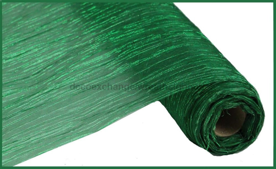 17’ X 5Yd Crinkle Fabric Emerald/Emerald Foil Rf232406