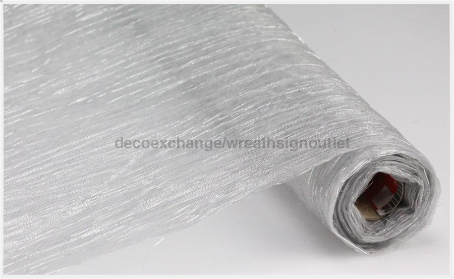 17’ X 5Yd Crinkle Fabric Silver/Silver Foil Rf232426