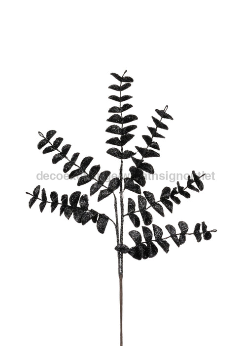 17’’L Glitter Eva Eucalyptus Pick Black Xs235102