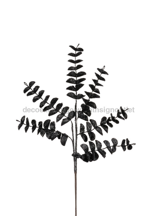 17’’L Glitter Eva Eucalyptus Pick Black Xs235102