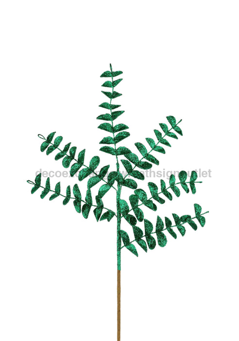 17’’L Glitter Eva Eucalyptus Pick Emerald Green Xs235106