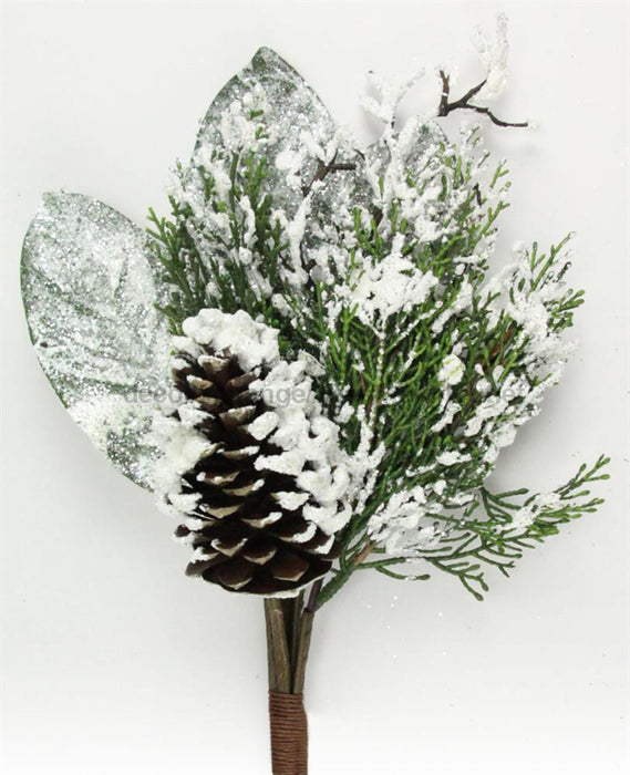 18’’L Snowy Cedar/Pinecone Bunch Green/Natural/White Xx8160 Greenery