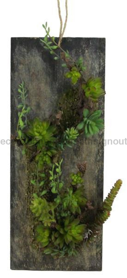 19.75"H X 8"W Succulent Wall Plaque Multi Green/Black/Cream FC2198 - DecoExchange