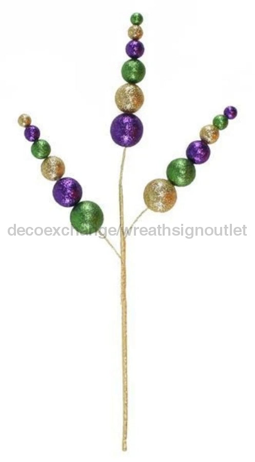 19" Glitter Ball Spray Mardi Gras HG3143 - DecoExchange