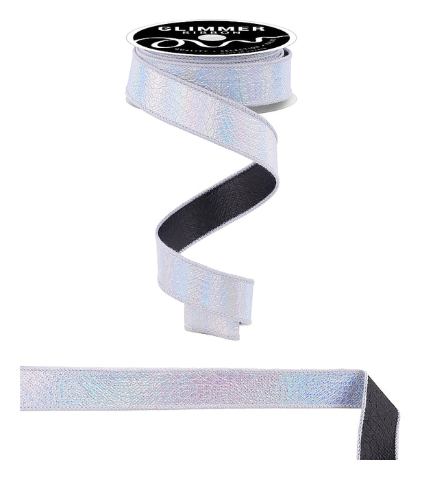 1"X10Yd Scale/Ice Crackle Fused Irid Silver/Matte Black NR6096EA