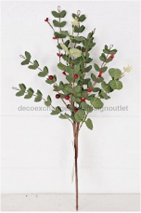 19In Pick-Mixed Pe Euclyaptus With Red Berries 30795 Greenery