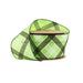 2 1/2’’ Wired Ribbon | Black/ White Bias Plaid On Green 10 Yard Roll 9701W-550-63E