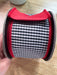2.5’’ X 10Yds Faux Dupion Mini Check Red Back Black-White Ds-87-1642 Ribbon