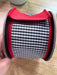 2.5’’ X 10Yds Faux Dupion Mini Check Red Back Black-White Ds-87-1642 Ribbon