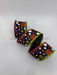 2.5”X 10Yds Poplin Glitter Polka Dots Orange Lime Glitter Edge Black 15-8002 Ribbon