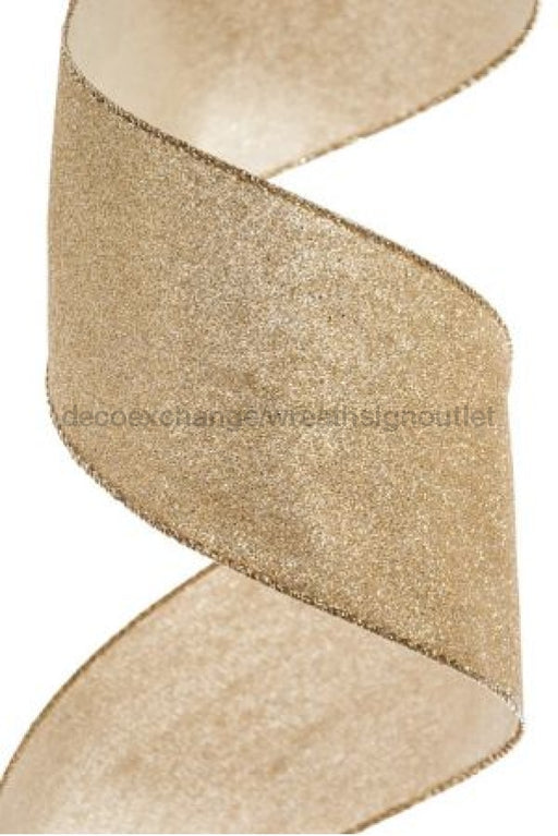 2.5"X10Y Ribbon CHMPG ALL FLAT GLITTER X820640-14 - DecoExchange